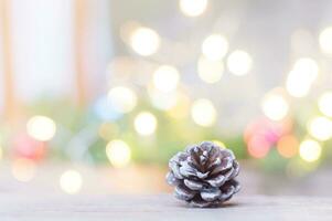 Close up of pinecone for Christmas or New Year decoration background photo