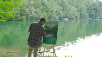 Painting in nature. video