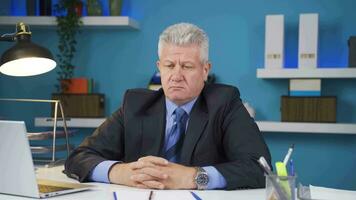 Unhappy thoughtful businessman. video