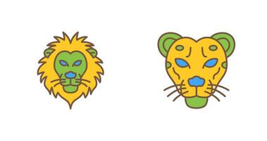 Lion and Cheetah Icon vector