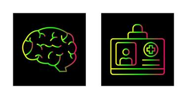 Brain and Card Icon vector