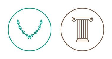 Leaves Wreath and Pillar Icon vector