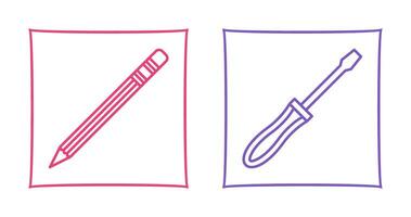 Pencil and Screwdriver Icon vector