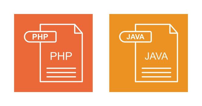 PHP and Java Icon vector