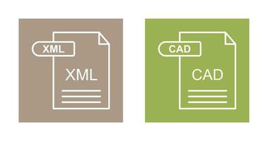 XML and CAD Icon vector
