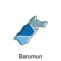 Map of Barumun City Vector Illustration, Isolated on White Background, illustration design template, suitable for your company