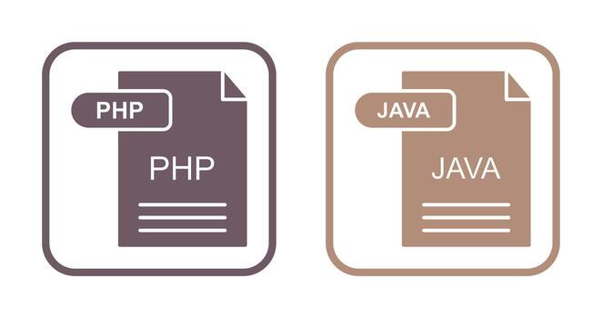 php y Java icono vector