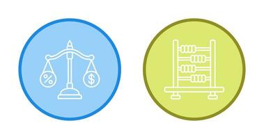 Scale and Abacus Icon vector