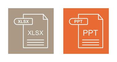 XLSX and PPT Icon vector