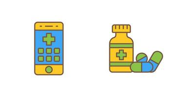 Emergency Call and Medicine Icon vector