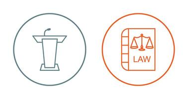 Podium and Law Icon vector