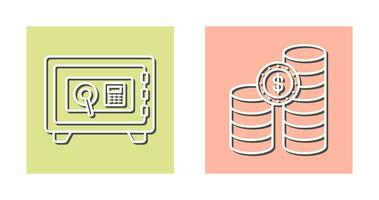 Safe Box and COINS Icon vector