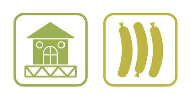 House and Hot Sausage Icon vector