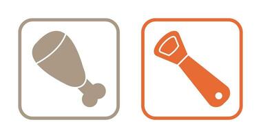 Cooked Ham and utensil Icon vector