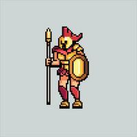 Pixel art illustration Ares. Pixelated Greek Ares. Greek Mythology Ares pixelated for the pixel art game and icon for website and video game. old school retro. vector