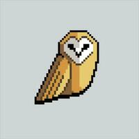 Pixel art illustration Owl. Pixelated Owl. Owl bird pixelated for the pixel art game and icon for website and video game. old school retro. vector