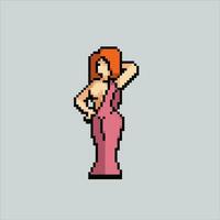 Pixel art illustration Aphrodite. Pixelated Greek Aphrodite. Greek Mythology Aphrodite pixelated for the pixel art game and icon for website and video game. old school retro. vector