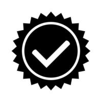 Yes round stamp icon. Seal with check mark icon. Symbol of approval. Approved icon. vector