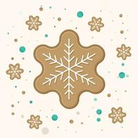 crystal gingerbread cookies.  flat vector illustration
