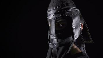 Mongolian Soldier in the Historical Period. Black background. video