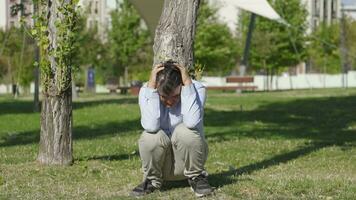 Schizophrenic young man. video