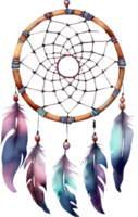 Watercolor Dream Catcher. AI-Generated. png