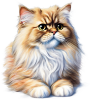 A sketch of a Persian cat. AI-Generated. AI-Generated. png