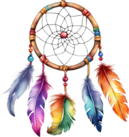 Watercolor Dream Catcher. AI-Generated. png