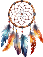 Watercolor Dream Catcher. AI-Generated. png