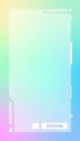 Futuristic vertical gradient background. Social media frame vector illustration.