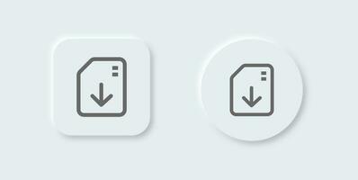 Import line icon in neomorphic design style. Download signs vector illustration.