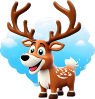 A Santa Claus's reindeer painting. AI-Generated. png