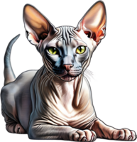 A sketch of a Sphynx cat. AI-Generated. png