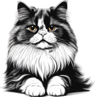 A sketch of a Persian cat. AI-Generated. AI-Generated. png