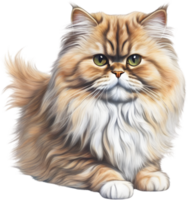 A sketch of a Persian cat. AI-Generated. AI-Generated. png