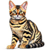 ein skizzieren von ein Bengalen Katze. KI-generiert. png