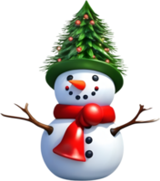 snowman celebrating the upcoming Christmas holiday. AI-Generated. png