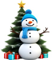 boneco de neve a comemorar a próximos Natal feriado. gerado por ai. png