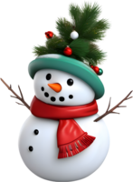 snowman celebrating the upcoming Christmas holiday. AI-Generated. png