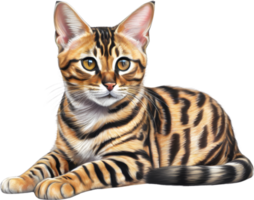 ein skizzieren von ein Bengalen Katze. KI-generiert. png