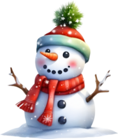 monigote de nieve celebrando el próximo Navidad día festivo. ai-generado. png