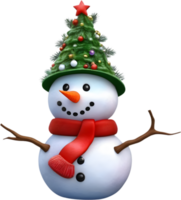 snowman celebrating the upcoming Christmas holiday. AI-Generated. png