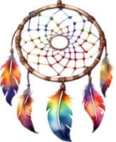 Watercolor Dream Catcher. AI-Generated. png