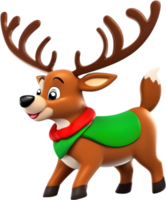 A Santa Claus's reindeer painting. AI-Generated. png