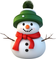 snowman celebrating the upcoming Christmas holiday. AI-Generated. png