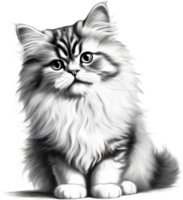 un bosquejo de un persa gato. ai-generado. ai-generado. png