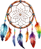 Watercolor Dream Catcher. AI-Generated. png