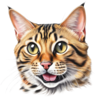 een schetsen van een Bengalen kat. ai-gegenereerd. png