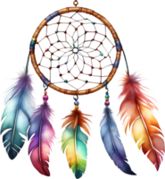 Watercolor Dream Catcher. AI-Generated. png