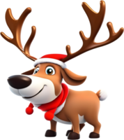 A Santa Claus's reindeer painting. AI-Generated. png
